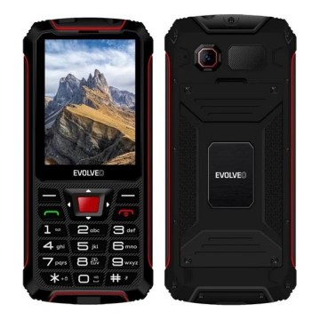 Evolveo - StrongPhone W4, vodotesný Dual SIM telefón čierna/červená