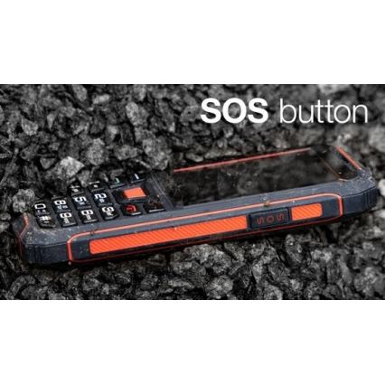 Evolveo - StrongPhone W4, vodotesný Dual SIM telefón, čierno-červený