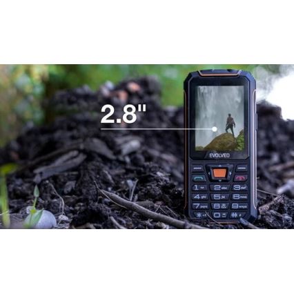 Evolveo - StrongPhone Z6 vodotesný Dual SIM telefón čierna/oranžová