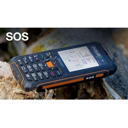 Evolveo - StrongPhone Z6 vodotesný Dual SIM telefón čierna/oranžová