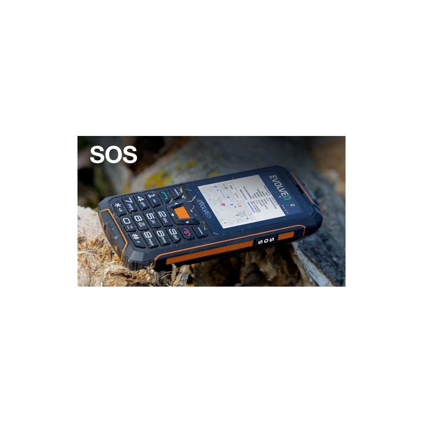 Evolveo - StrongPhone Z6 vodotesný Dual SIM telefón čierna/oranžová
