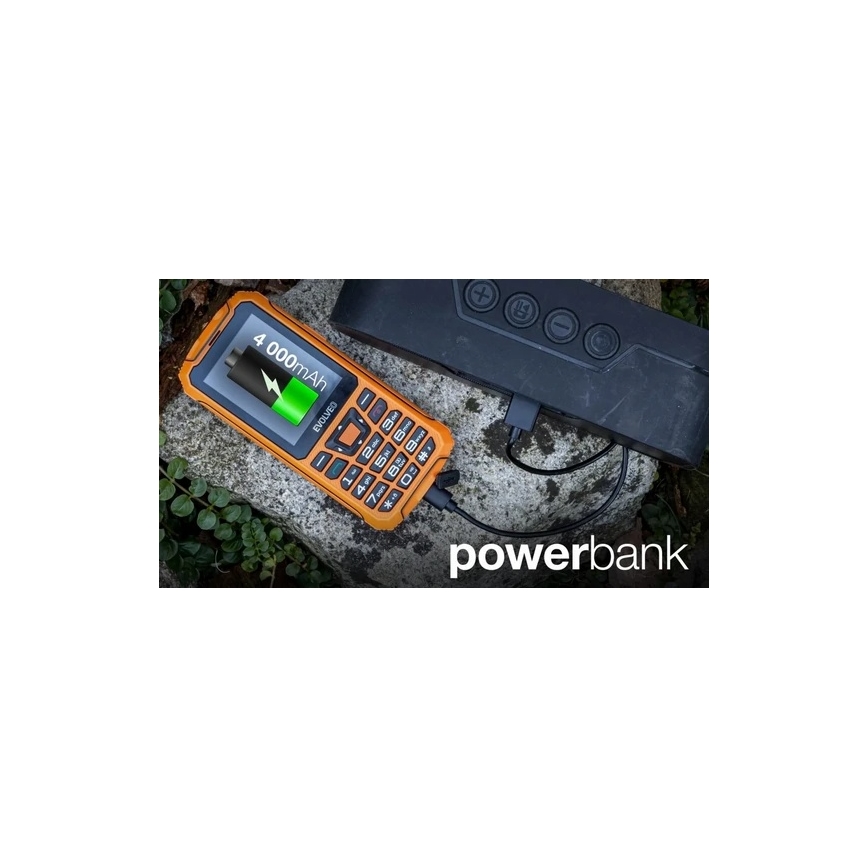 Evolveo - StrongPhone Z6, vodotesný Dual SIM telefón, oranžový