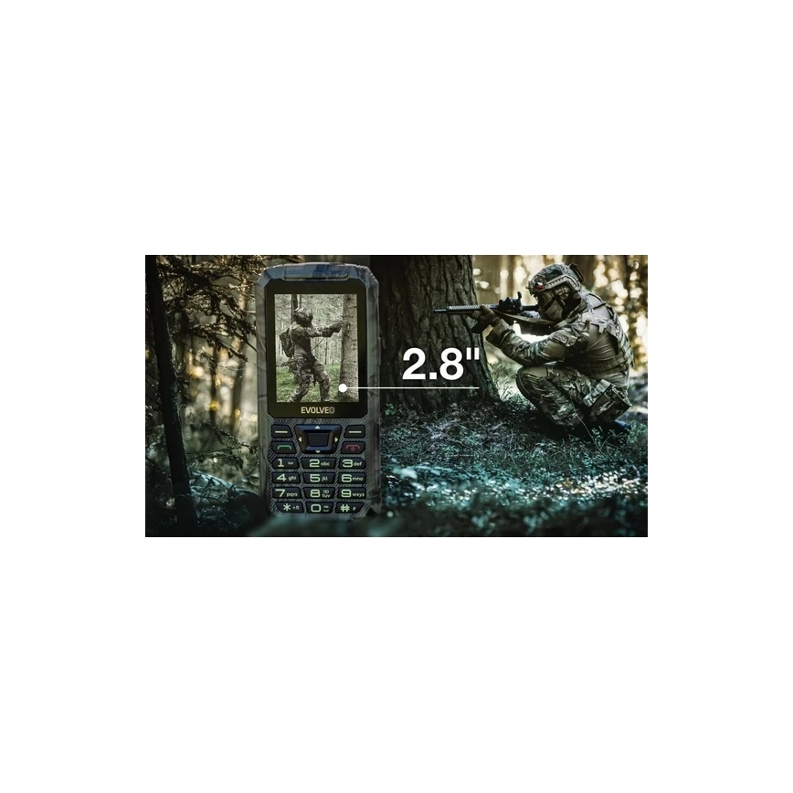 Evolveo - StrongPhone Z6 vodotesný Dual SIM telefón v loveckom maskovaní