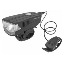 Extol - LED Nabíjacie svetlo s klaksónom na bicykel LED/5W/1200mAh/3,7V IPX4