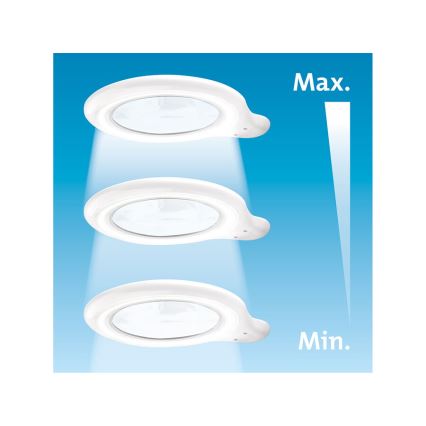 Extol - LED stmievateľná stolná lampa s lupou LED/10W/230V biela