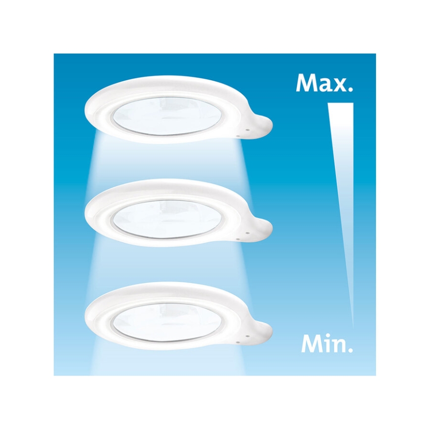 Extol - LED stmievateľná stolná lampa s lupou LED/10W/230V biela