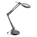 Extol - LED Stmievateľná stolná lampa s lupou LED/7W/5V 2900/4500/7500K čierna