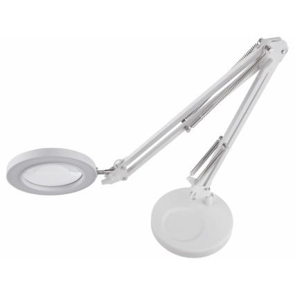 Extol - LED Stmievateľná stolná lampa s lupou LED/8W/5V 2900/4500/7500K biela