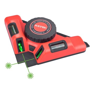 Extol Premium - Laserový uholník 90° s elektrickým prísavným modulom 5V/1000 mAh