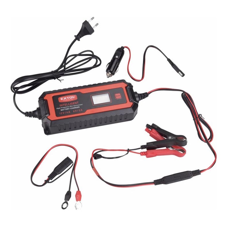 Extol Premium - Nabíjačka autobatérií 9stupňová 6/12V 4A IP65