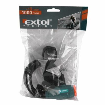 Extol Premium- Zámok na bicykel s lankom 8x1000 mm