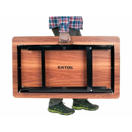 Extol - Skladací pracovný stôl 100x60 cm hnedá/čierna