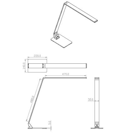 Fabas Luce 3265-30-101 - LED Stmievateľná stolná lampa WASP LED/12W/230V 3000/4000/5000K čierna