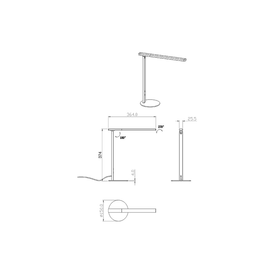 Fabas Luce 3550-30-101 - LED Stmievateľná stolná lampa IDEAL LED/10W/230V 3000-6000K čierna