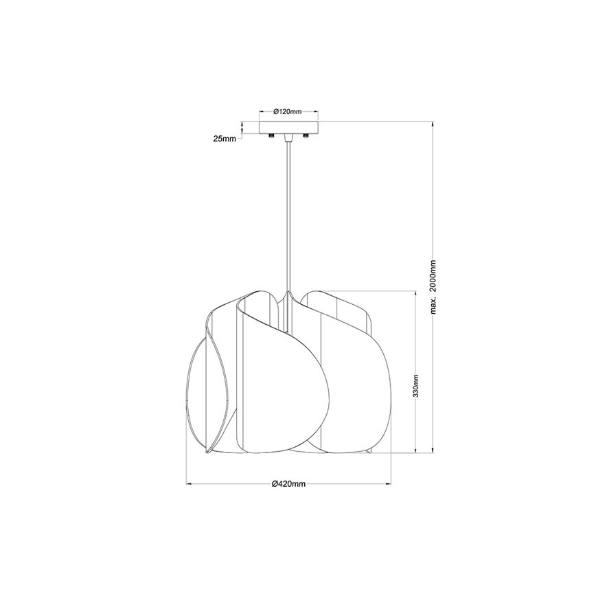 Fabas Luce 3672-40-132 - Luster na lanku PEVERO 1xE27/40W/230V drevo