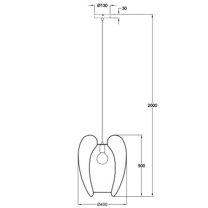 Fabas Luce 3677-45-101 - Luster na lanku CAMP 1xE27/40W/230V čierna