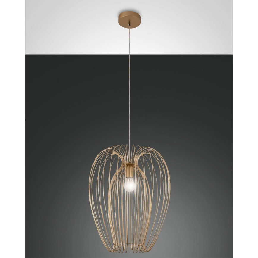 Fabas Luce 3677-45-225 - Luster na lanku CAMP 1xE27/40W/230V zlatá