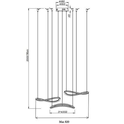 Fabas Luce 3711-47-102 - LED Luster na lanku TIRRENO LED/50W/230V