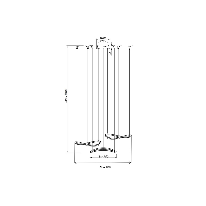Fabas Luce 3711-47-102 - LED Luster na lanku TIRRENO LED/50W/230V