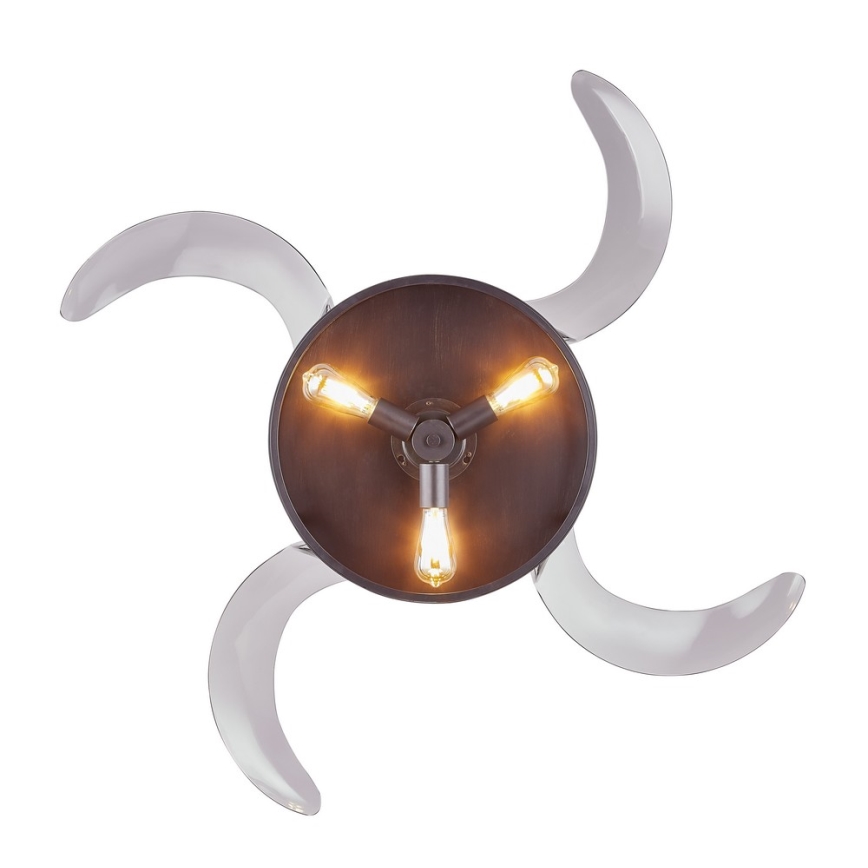 FANAWAY 212927 - LED Stropný ventilátor CLASSIC 3xE27/4W/230V čierna + diaľkové ovládanie