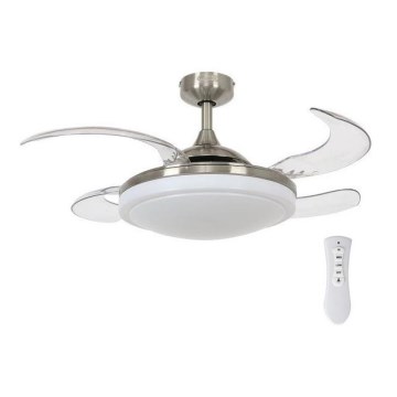 FANAWAY 212982 - Stropný ventilátor EVORA 2xE27/20W/230V lesklý chróm + diaľkové ovládanie