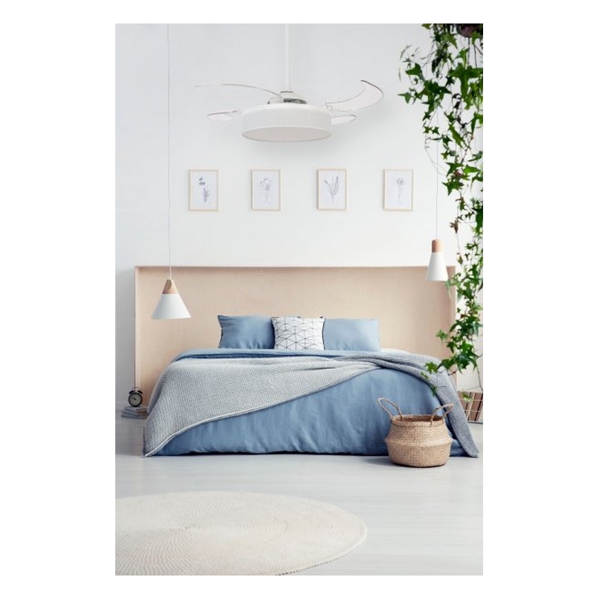 FANAWAY 511030 - LED Stropný ventilátor FRASER 3xE27/20W/230V biela + diaľkové ovládanie