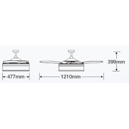 FANAWAY 511030 - LED Stropný ventilátor FRASER 3xE27/20W/230V biela + diaľkové ovládanie