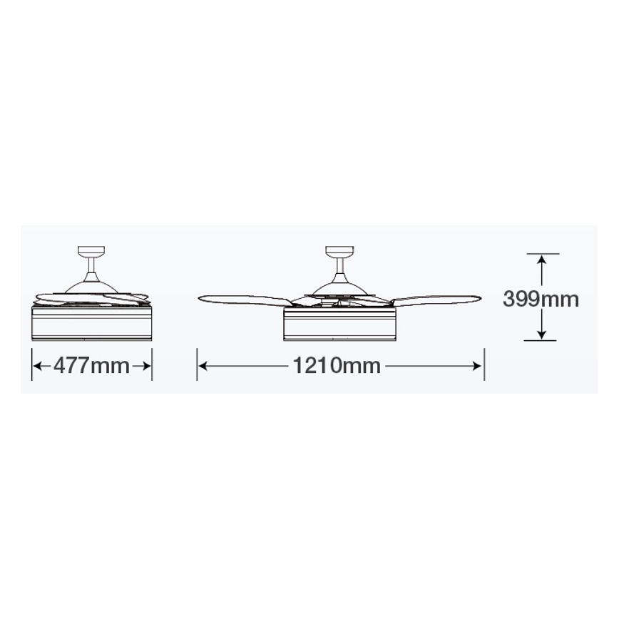 FANAWAY 511030 - LED Stropný ventilátor FRASER 3xE27/20W/230V biela + diaľkové ovládanie
