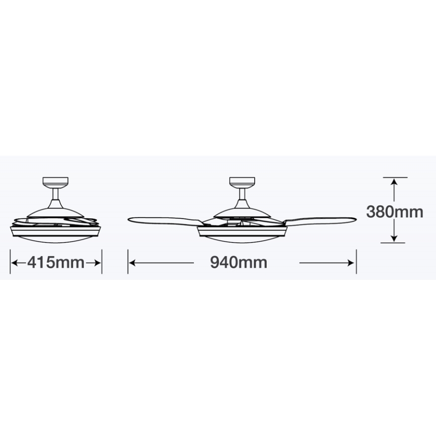 FANAWAY 512120 - Stropný ventilátor EVORA 2xE27/15W/230V + diaľkové ovládanie