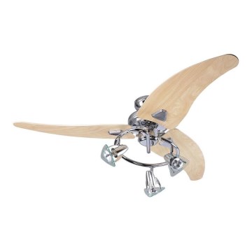 Fantasia VEN-111603 - Stropný ventilátor SCORPION 48″ 3xE14/40W/chróm/dub Fantasia VEN-111603 - Stropný ventilátor SCORPION 48″ 3xE14/40W/chróm/dub