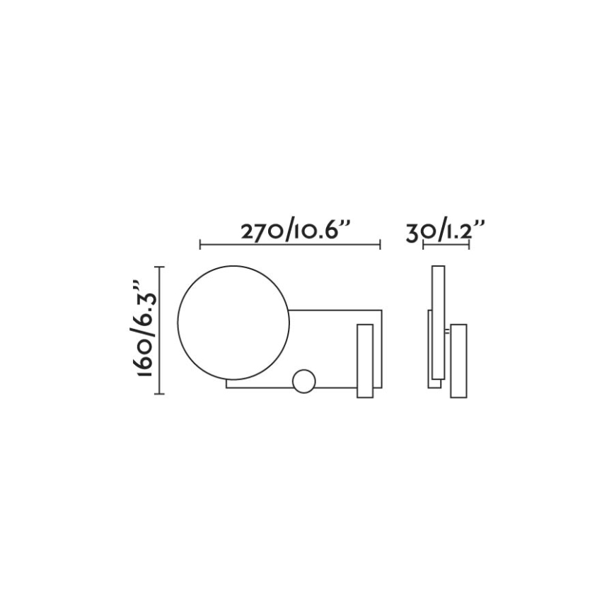 FARO 20066 - LED Stmievateľná nástenná lampička KLEE LED/10W/230V + LED/3W ľavá