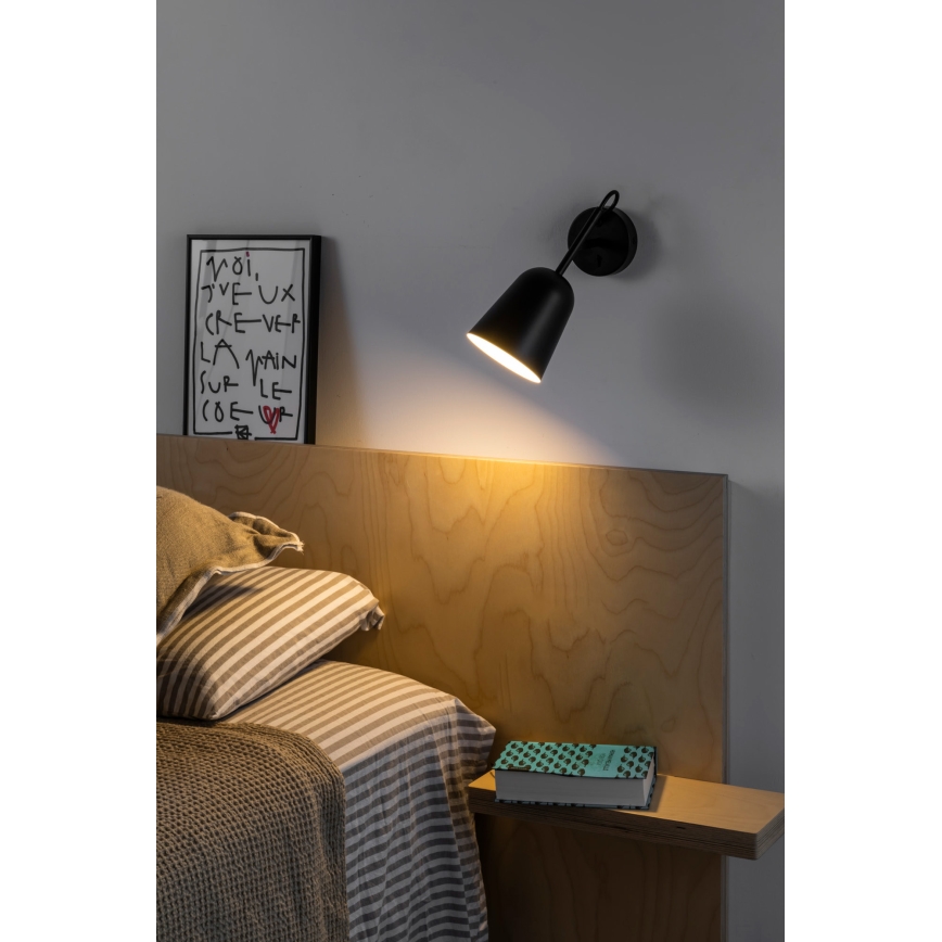 FARO 28257 - Nástenná lampa STUDIO 1xE14/8W/230V čierna