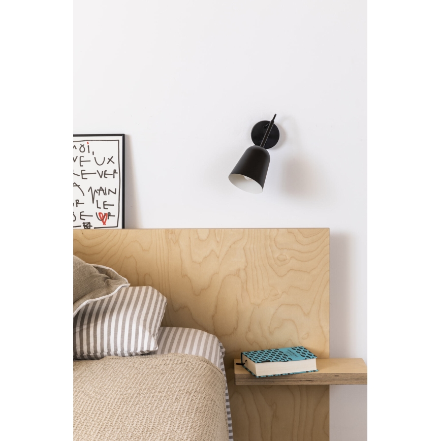 FARO 28257 - Nástenná lampa STUDIO 1xE14/8W/230V čierna