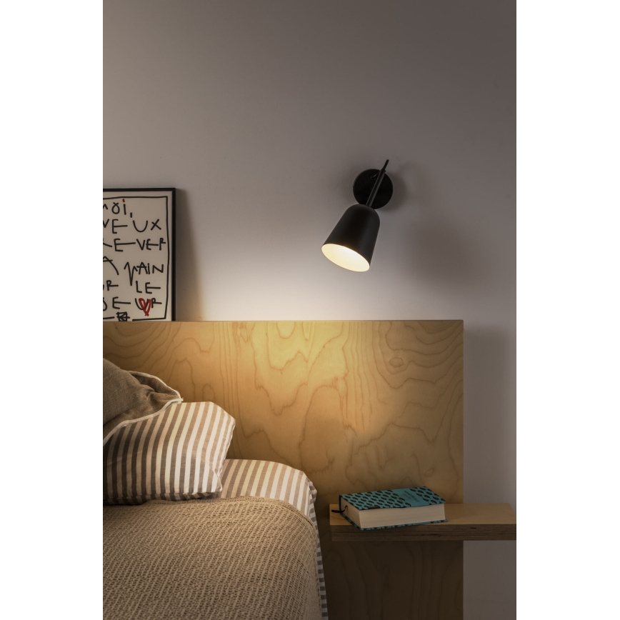 FARO 28257 - Nástenná lampa STUDIO 1xE14/8W/230V čierna