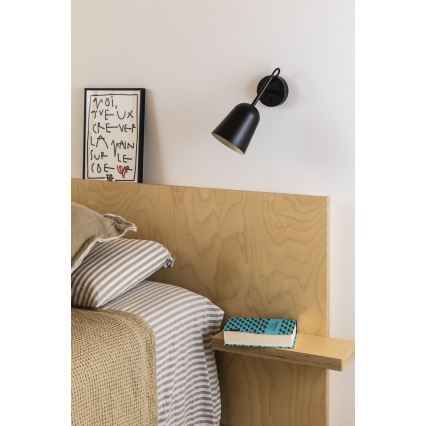 FARO 28257 - Nástenná lampa STUDIO 1xE14/8W/230V čierna