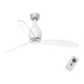 FARO 32020 - Stropný ventilátor MINI ETERFAN biela/číra pr. 128 cm + diaľkové ovládanie