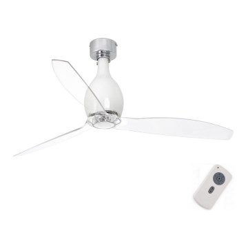 FARO 32020 - Stropný ventilátor MINI ETERFAN biela/číra pr. 128 cm + diaľkové ovládanie
