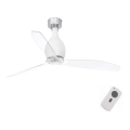 FARO 32025 - Stropný ventilátor MINI ETERFAN matná biela/číra