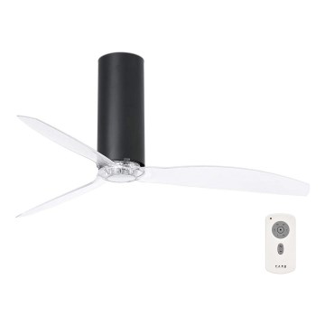 FARO 32036 - Stropný ventilátor TUBE FAN čierna/číra pr. 128 cm + diaľkové ovládanie