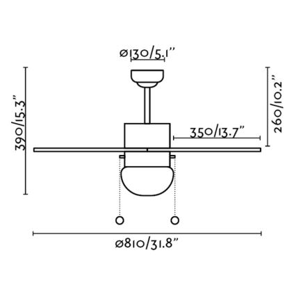 FARO 33179 - Stropný ventilátor PALAO 1xE14/40W/230V