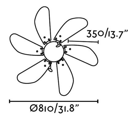 FARO 33179 - Stropný ventilátor PALAO 1xE14/40W/230V