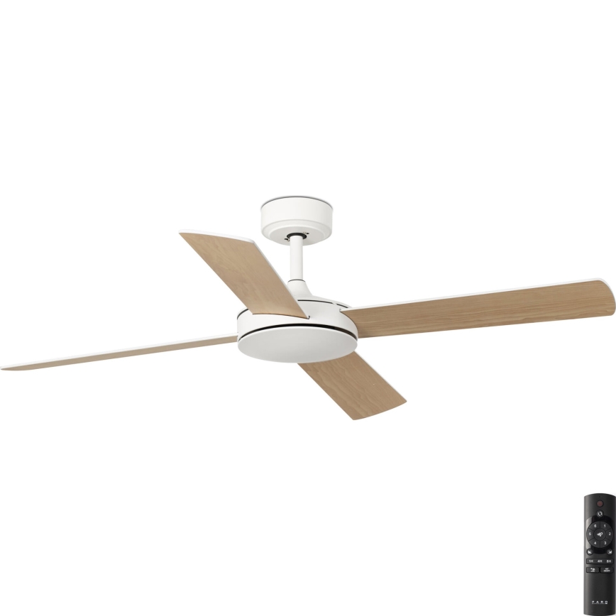 FARO 33350DC - Stropný ventilátor MALLORCA L biela/hnedá pr.132 cm + diaľkové ovládanie