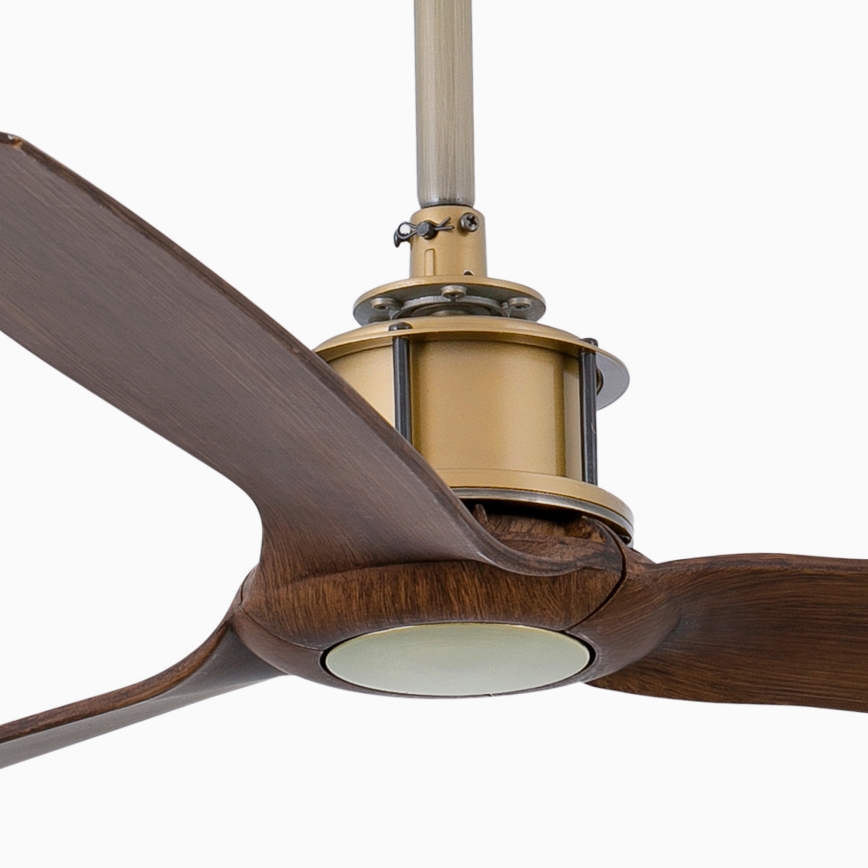 FARO 33398WT - Stropný ventilátor JUST FAN M, priemer 128 cm, hnedá/mosadz, Wi‑Fi Tuya + diaľkové ovládanie