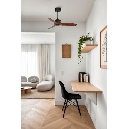 FARO 33425WT - Stropný ventilátor JUST FAN S pr. 81 cm hnedý/čierny Wi-Fi Tuya + diaľkové ovládanie