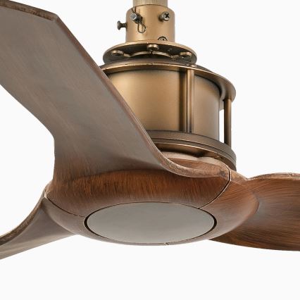 FARO 33428WT - Stropný ventilátor JUST FAN S pr. 81 cm hnedá/mosadz Wi-Fi Tuya + diaľkové ovládanie