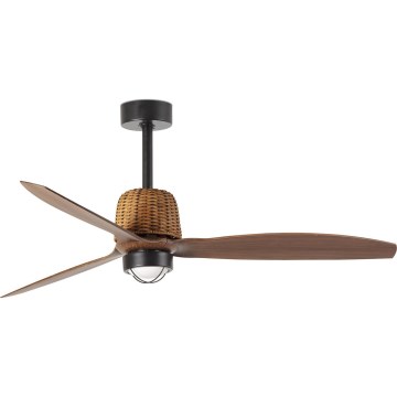 FARO 334351N - LED Stmievateľný stropný ventilátor WEAVER M LED/16W/230V pr. 128 cm hnedá/čierna + diaľkové ovládanie