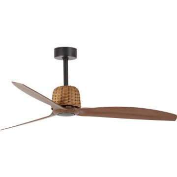 FARO 33435WT - Stropný ventilátor WEAVER M priemer 128 cm hnedá/čierna Wi-Fi Tuya + diaľkové ovládanie