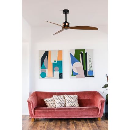 FARO 33451WT - Stropný ventilátor COPPER FAN M pr. 128 cm hnedá/čierna Wi-Fi Tuya + diaľkové ovládanie
