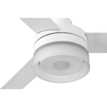 FARO 33460 - LED Stropný ventilátor s reproduktorom ICE LED/15W/230V biela/hnedá + diaľkové ovládanie