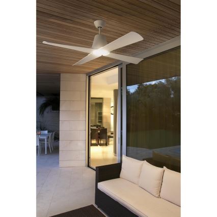 FARO 33480 - Stropný ventilátor TYPHOON IP44 pr. 130 cm biela + diaľkové ovládanie